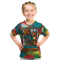 Senegal Kid T Shirt with Colorful Wildlife Graffiti and Nature Rises Roars Design - Wonder Print Shop