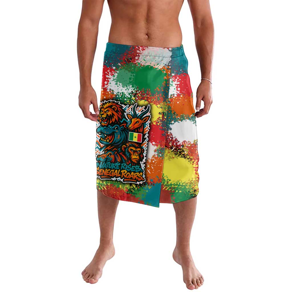 Senegal Lavalava with Colorful Wildlife Graffiti and Nature Rises Roars Design - Wonder Print Shop