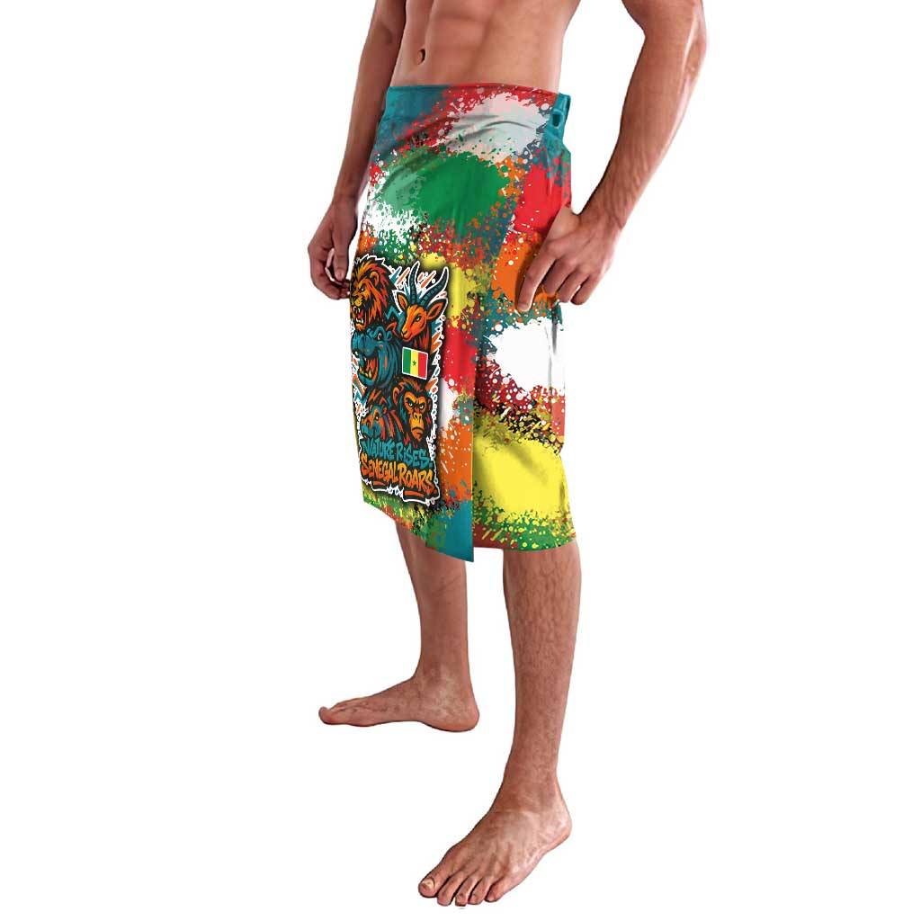 Senegal Lavalava with Colorful Wildlife Graffiti and Nature Rises Roars Design - Wonder Print Shop