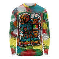 Senegal Long Sleeve Shirt with Colorful Wildlife Graffiti and Nature Rises Roars Design - Wonder Print Shop