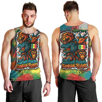 Senegal Men Tank Top with Colorful Wildlife Graffiti and Nature Rises Roars Design - Wonder Print Shop