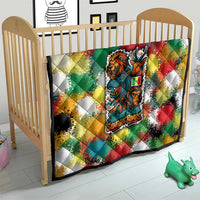 Senegal Quilt with Colorful Wildlife Graffiti and Nature Rises Roars Design - Wonder Print Shop