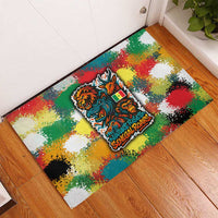 Senegal Rubber Doormat with Colorful Wildlife Graffiti and Nature Rises Roars Design - Wonder Print Shop