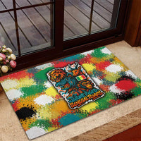 Senegal Rubber Doormat with Colorful Wildlife Graffiti and Nature Rises Roars Design - Wonder Print Shop