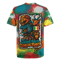Senegal Rugby Jersey with Colorful Wildlife Graffiti and Nature Rises Roars Design - Wonder Print Shop