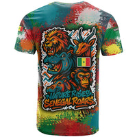 Senegal T Shirt with Colorful Wildlife Graffiti and Nature Rises Roars Design - Wonder Print Shop