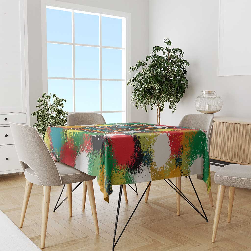 Senegal Tablecloth with Colorful Wildlife Graffiti and Nature Rises Roars Design - Wonder Print Shop