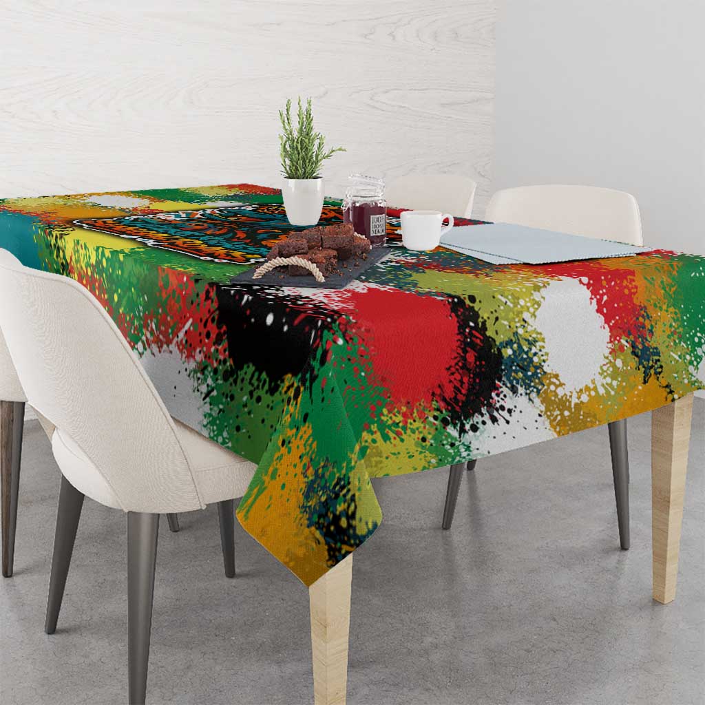 Senegal Tablecloth with Colorful Wildlife Graffiti and Nature Rises Roars Design - Wonder Print Shop