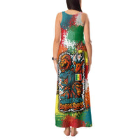 Senegal Tank Maxi Dress with Colorful Wildlife Graffiti and Nature Rises Roars Design - Wonder Print Shop