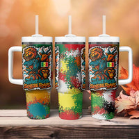 Senegal Tumbler With Handle with Colorful Wildlife Graffiti and Nature Rises Roars Design - Wonder Print Shop