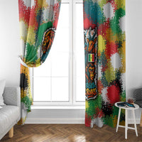 Senegal Window Curtain with Colorful Wildlife Graffiti and Nature Rises Roars Design - Wonder Print Shop