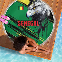 Senegal Beach Blanket with Bold Eagle Graphic and Brushstroke Flag Colors Design - Wonder Print Shop