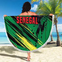 Senegal Beach Blanket with Bold Eagle Graphic and Brushstroke Flag Colors Design - Wonder Print Shop