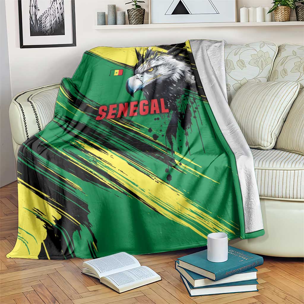 Senegal Blanket with Bold Eagle Graphic and Brushstroke Flag Colors Design - Wonder Print Shop