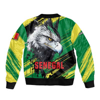 Senegal Bomber Jacket with Bold Eagle Graphic and Brushstroke Flag Colors Design - Wonder Print Shop