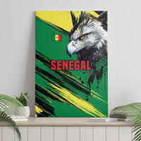 Senegal Canvas Wall Art with Bold Eagle Graphic and Brushstroke Flag Colors Design - Wonder Print Shop