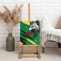 Senegal Canvas Wall Art with Bold Eagle Graphic and Brushstroke Flag Colors Design - Wonder Print Shop