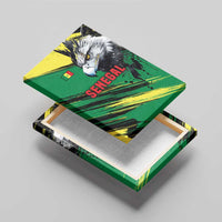 Senegal Canvas Wall Art with Bold Eagle Graphic and Brushstroke Flag Colors Design - Wonder Print Shop