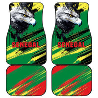 Senegal Car Mats with Bold Eagle Graphic and Brushstroke Flag Colors Design - Wonder Print Shop