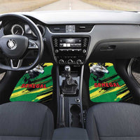 Senegal Car Mats with Bold Eagle Graphic and Brushstroke Flag Colors Design - Wonder Print Shop
