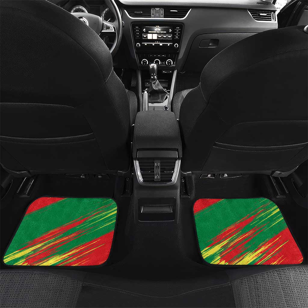 Senegal Car Mats with Bold Eagle Graphic and Brushstroke Flag Colors Design - Wonder Print Shop