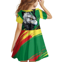 Senegal Family Matching Mermaid Dress and Hawaiian Shirt with Bold Eagle Graphic and Brushstroke Flag Colors Design - Wonder Print Shop
