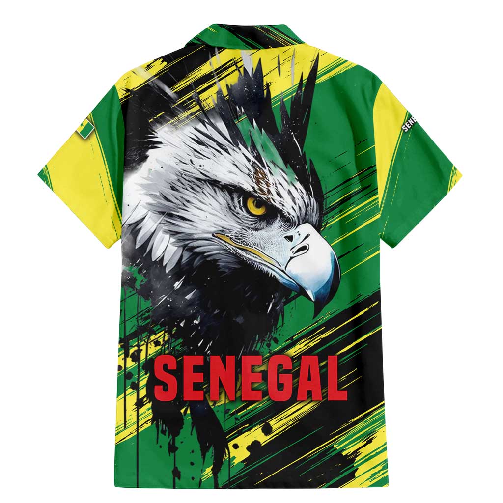 Senegal Family Matching Mermaid Dress and Hawaiian Shirt with Bold Eagle Graphic and Brushstroke Flag Colors Design - Wonder Print Shop