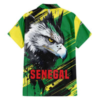 Senegal Family Matching Short Sleeve Bodycon Dress and Hawaiian Shirt with Bold Eagle Graphic and Brushstroke Flag Colors Design - Wonder Print Shop