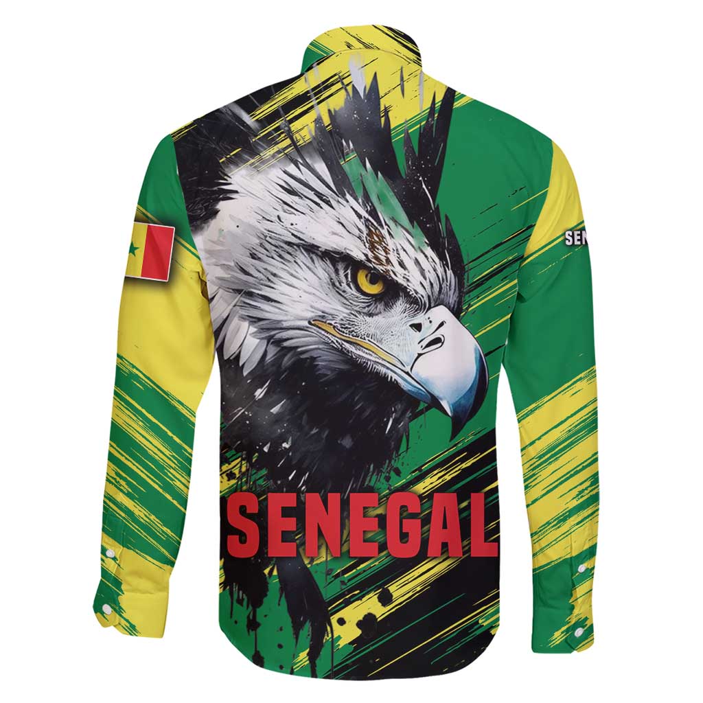 Senegal Family Matching Short Sleeve Bodycon Dress and Hawaiian Shirt with Bold Eagle Graphic and Brushstroke Flag Colors Design - Wonder Print Shop