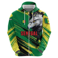 Senegal Hoodie with Bold Eagle Graphic and Brushstroke Flag Colors Design - Wonder Print Shop