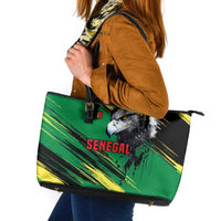 Senegal Leather Tote Bag with Bold Eagle Graphic and Brushstroke Flag Colors Design - Wonder Print Shop