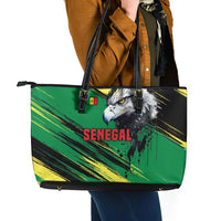 Senegal Leather Tote Bag with Bold Eagle Graphic and Brushstroke Flag Colors Design - Wonder Print Shop