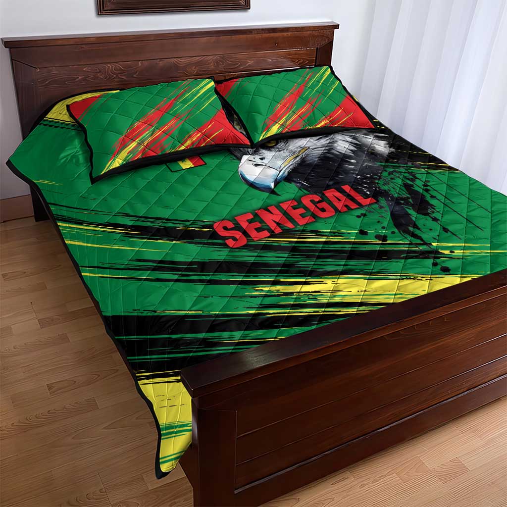 Senegal Quilt Bed Set with Bold Eagle Graphic and Brushstroke Flag Colors Design - Wonder Print Shop