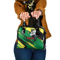 Senegal Shoulder Handbag with Bold Eagle Graphic and Brushstroke Flag Colors Design - Wonder Print Shop