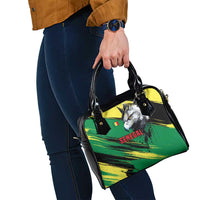 Senegal Shoulder Handbag with Bold Eagle Graphic and Brushstroke Flag Colors Design - Wonder Print Shop