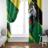Senegal Window Curtain with Bold Eagle Graphic and Brushstroke Flag Colors Design - Wonder Print Shop