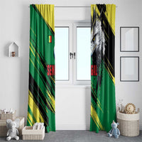 Senegal Window Curtain with Bold Eagle Graphic and Brushstroke Flag Colors Design - Wonder Print Shop