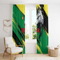 Senegal Window Curtain with Bold Eagle Graphic and Brushstroke Flag Colors Design - Wonder Print Shop