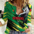 Senegal Women Casual Shirt with Bold Eagle Graphic and Brushstroke Flag Colors Design - Wonder Print Shop