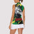Senegal Women Sleeveless Polo Shirt with Bold Eagle Graphic and Brushstroke Flag Colors Design - Wonder Print Shop