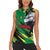 Senegal Women Sleeveless Polo Shirt with Bold Eagle Graphic and Brushstroke Flag Colors Design - Wonder Print Shop