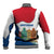 Netherlands Amsterdam Baseball Jacket with Colorful Canal Houses and National Flag Design - Wonder Print Shop