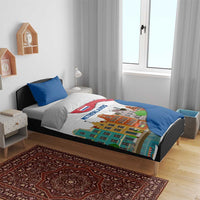 Netherlands Amsterdam Bedding Set with Colorful Canal Houses and National Flag Design - Wonder Print Shop