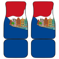 Netherlands Amsterdam Car Mats with Colorful Canal Houses and National Flag Design - Wonder Print Shop