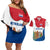 Netherlands Amsterdam Couples Matching Off Shoulder Short Dress and Hawaiian Shirt with Colorful Canal Houses and National Flag Design - Wonder Print Shop