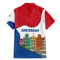 Netherlands Amsterdam Family Matching Mermaid Dress and Hawaiian Shirt with Colorful Canal Houses and National Flag Design - Wonder Print Shop