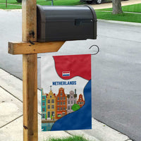 Netherlands Amsterdam Garden Flag with Colorful Canal Houses and National Flag Design - Wonder Print Shop