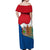 Netherlands Amsterdam Off Shoulder Maxi Dress with Colorful Canal Houses and National Flag Design - Wonder Print Shop