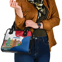 Netherlands Amsterdam Shoulder Handbag with Colorful Canal Houses and National Flag Design - Wonder Print Shop