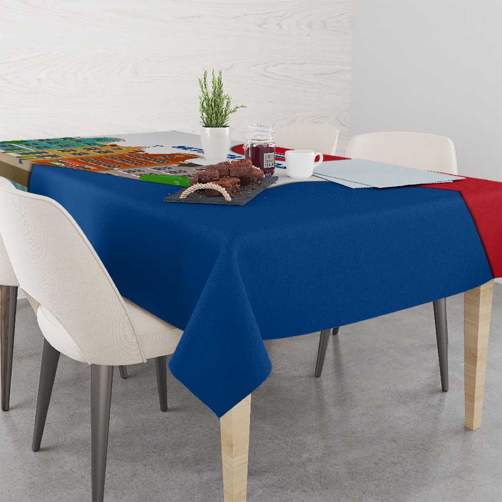 Netherlands Amsterdam Tablecloth with Colorful Canal Houses and National Flag Design - Wonder Print Shop